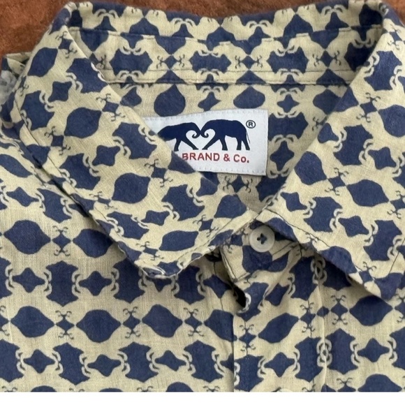 Lovebrand & Co Men's Eye of the Tiger Abaco Linen Shirt 100% Linen Size XXL - Picture 9 of 14